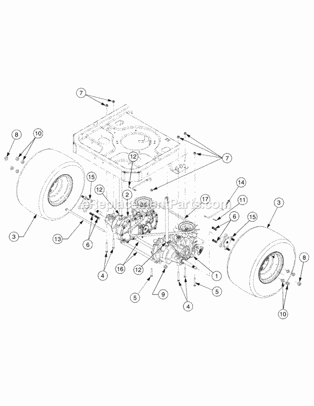 Cub Cadet RZT50 (17AA5B7P756, 17AA5B7P710) (2006) Kohler 17AA5B7P Rear Drive and Wheels Diagram