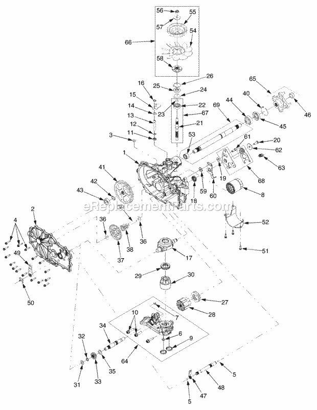 Cub Cadet RZT54 (17AI2ACK010, 17AI2ACK056, 17AI2ACK256) (2009) Kawasaki Transmission Lh Diagram