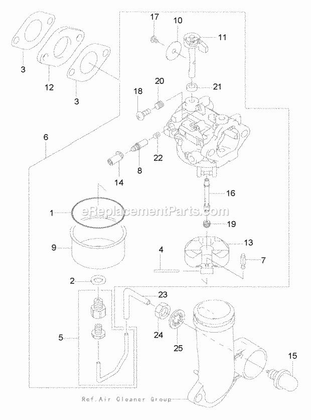 Cub Cadet S621 (12A-387A710) (2004) Self Propelled Walk Behind Mower Carburetor Diagram