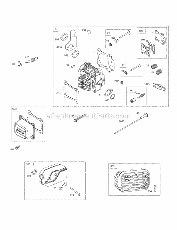 Cub Cadet SC500E (12ATD2A8713) (2015) 12ATD2A8 Self Propelled Walk Behind Mower B&s 121s05-0034-F1 Cylinder Head Diagram