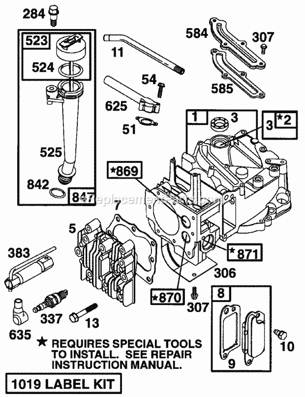 Cub Cadet SC621E (12AE969F100) (1997) Engine Cylinder Assembly Diagram