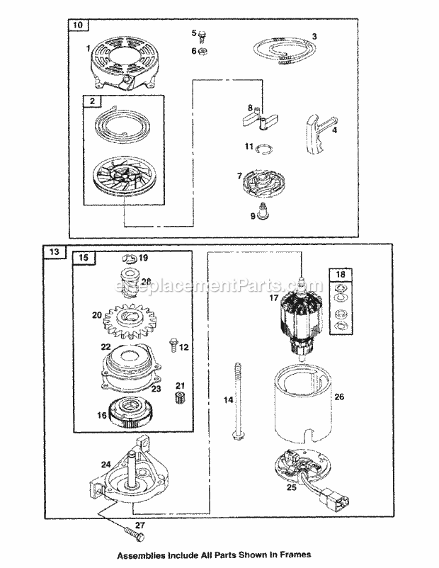 Cub Cadet SC621E (12AE969F100) (1997) Engine Starter Assembly Diagram