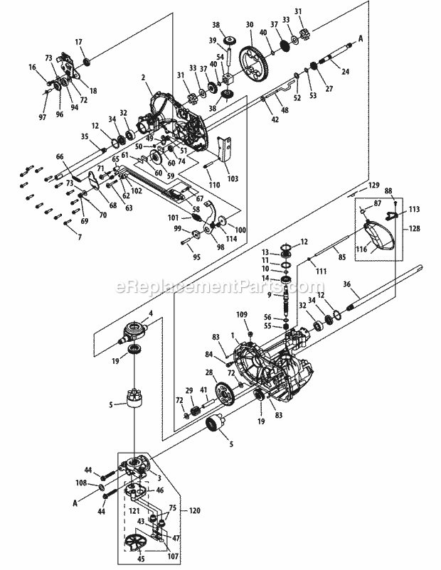 Cub Cadet SLTX1054 (13AK92AK010, 13AK92AK056, 13WK92AK010) (2010) Tractor Transmission Diagram