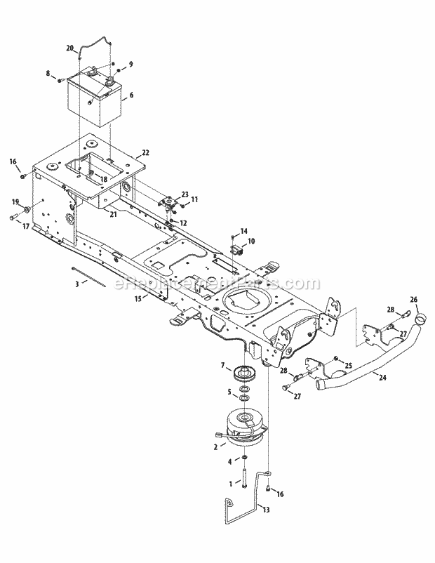 Cub Cadet SLTX1054 (13AK92AK010, 13AK92AK056, 13WK92AK010) (2010) Tractor Frame, Electrical & Pto Diagram