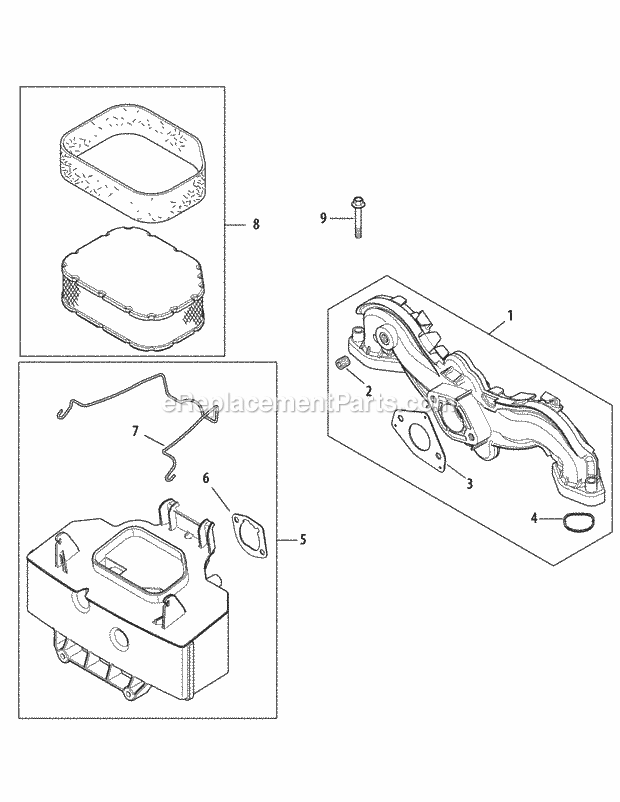 Cub Cadet SLTX1054 (13AK92AK010, 13AK92AK056, 13WK92AK010) (2010) Tractor Kohler Sv730 & Sv735 Air Intake & Filtration Diagram