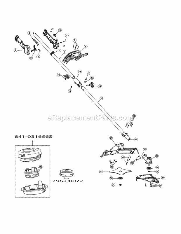 Cub Cadet ST428 (41BD4S8C912) (2013) 41BD4S8C912 Gas String Trimmer General Assembly Diagram