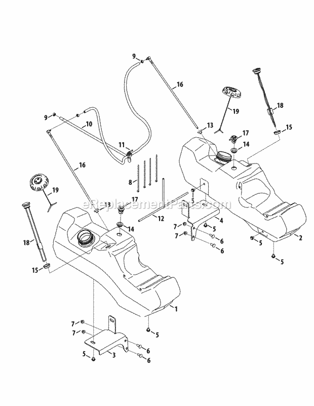 Cub Cadet SZ-54KH (53AN2PUC050, 53RN2PUC050) (2014) Tank Fuel Tank Assembly Diagram