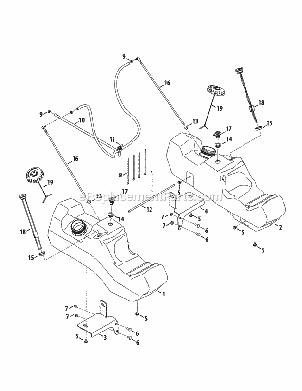 Cub Cadet SZ-60KH (53RE2PUD050) (2015) Tank Efi Fuel Tank Assembly Diagram