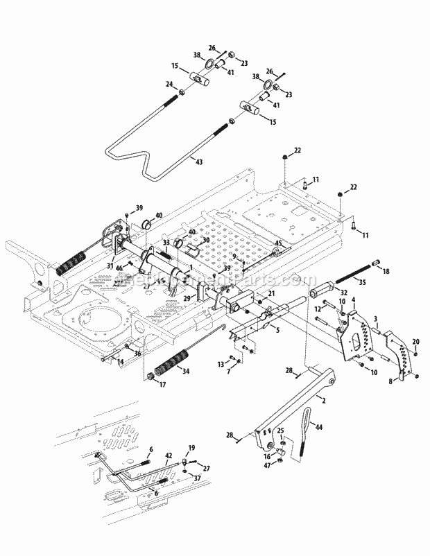 Cub Cadet SZ48 (53ATDFJB, 53ATDFJB050) (2015) Z-Force Commercial Deck Lift Diagram