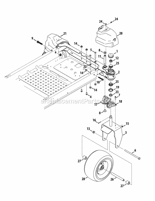 Cub Cadet SZ48 (53ATDFJB, 53ATDFJB050) (2015) Z-Force Commercial Front Axle Diagram