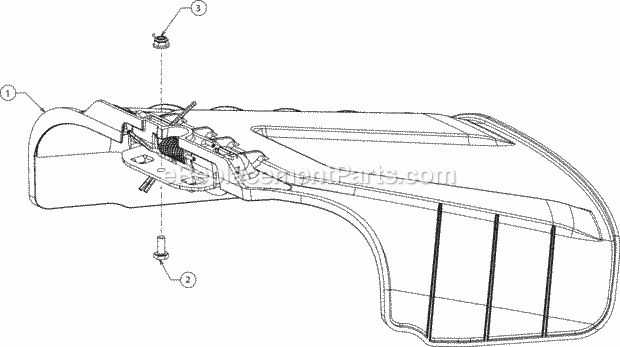 Cub Cadet XT1-LT42 (13A9A1CS256) (2017) Efi Tractor Discharge Chute Diagram