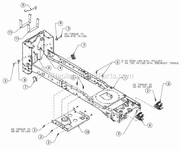 Cub Cadet XT1-LT42 (13A9A1CS256) (2017) Efi Tractor Frame Diagram