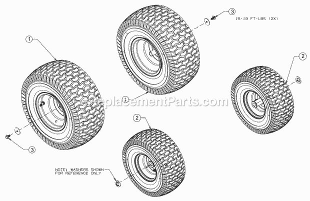 Cub Cadet XT1-LT42 (13A9A1CS256) (2017) Efi Tractor Wheels Diagram