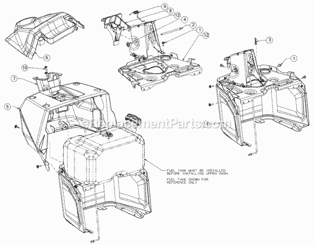 Cub Cadet XT1-LT46 (13APA1CT056) (2017) Tractor Dash Diagram