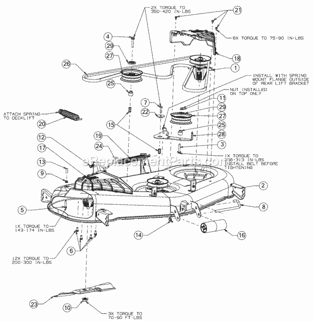 Cub Cadet XT1-LT50 (13AQA1CQ010) (2016) Tractor Deck Diagram