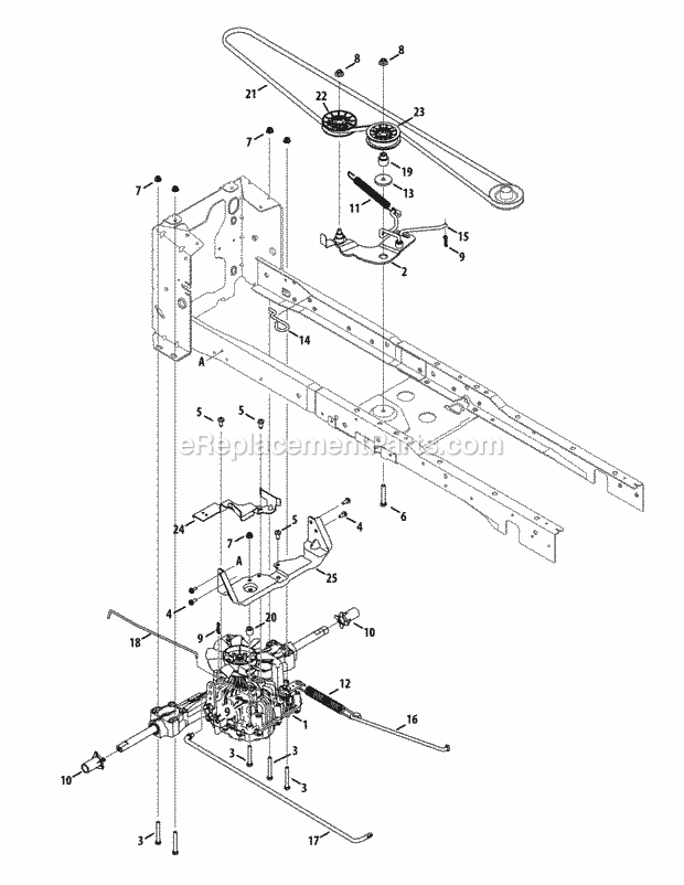 Cub Cadet XT1-LT54 (13WQA1CW010, 13WQA1CW009) (2015) Tractor Drive System (Lt) Diagram