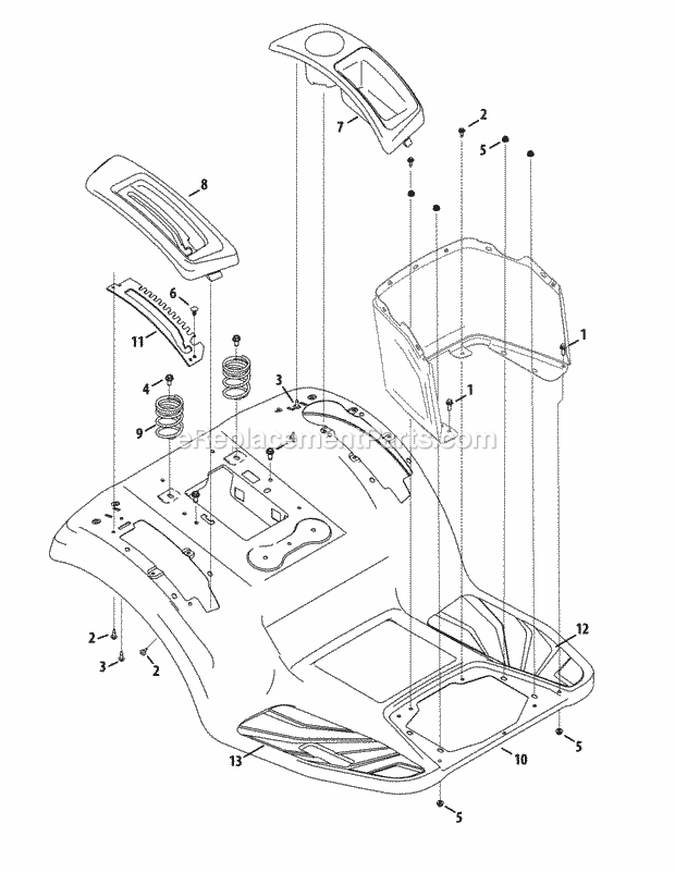 Cub Cadet XT1-LT54 (13WQA1CW010, 13WQA1CW009) (2015) Tractor Fender (Lt) Diagram