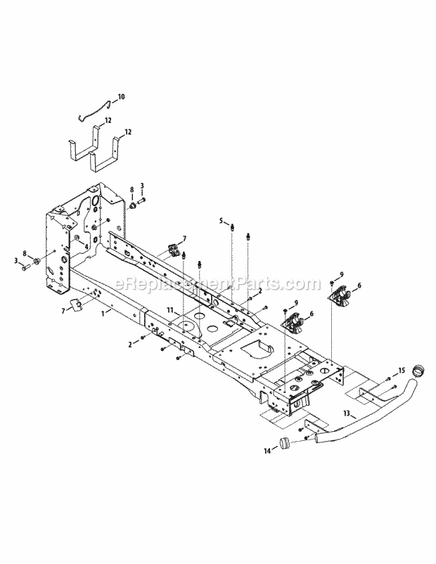 Cub Cadet XT1-LT54 (13WQA1CW010, 13WQA1CW009) (2015) Tractor Frame Diagram