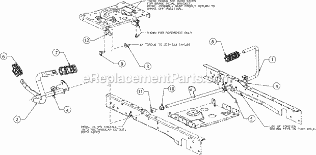 Cub Cadet XT2-GX54 (14B7A3CA010) (2016) Fab Tractor Pedals Diagram