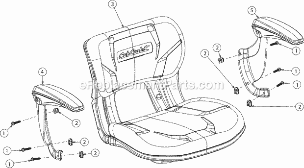 Cub Cadet XT2-GX54 (14B7A3CA010) (2016) Fab Tractor Seat Diagram