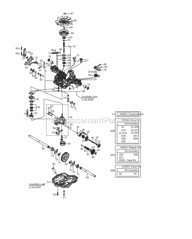 Cub Cadet XT2-LX46 (13AQA4CN010) (2017) Kh Fab Transmission Diagram