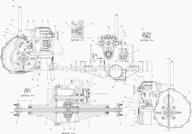 Cub Cadet XT3-GSE (148-3GE-010) (2017) Tractor Transmission Assembly Diagram