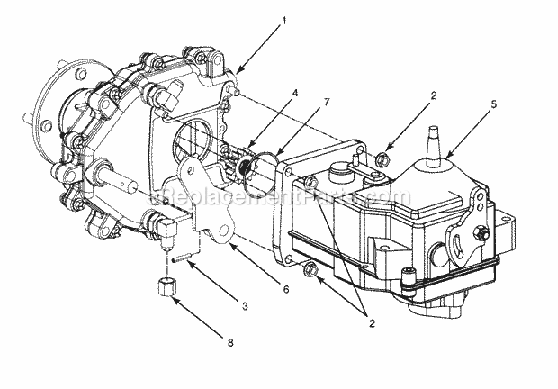 Cub Cadet Z54L (53BA1D5K100) (1999) Series Z Zero-Turn Riding Lawn Mower Complete Transmission Assembly (L.H.Shown) Diagram
