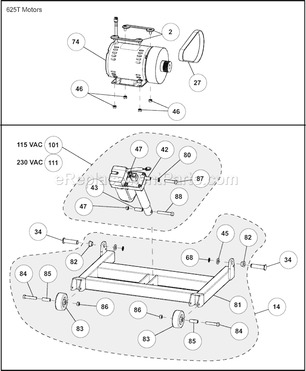 Cybex 625T Treadmill Motors Diagram