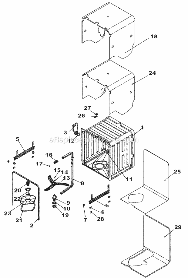 Dacor EDW24 Dishwasher Tank Assembly Diagram