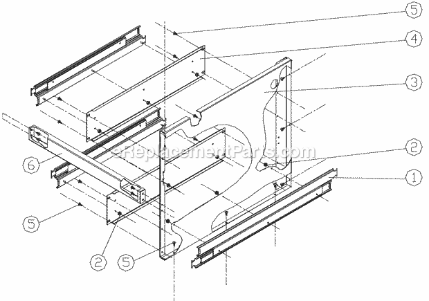 Dacor OGC52 BBQ Cart Drawer Divider Assembly Diagram