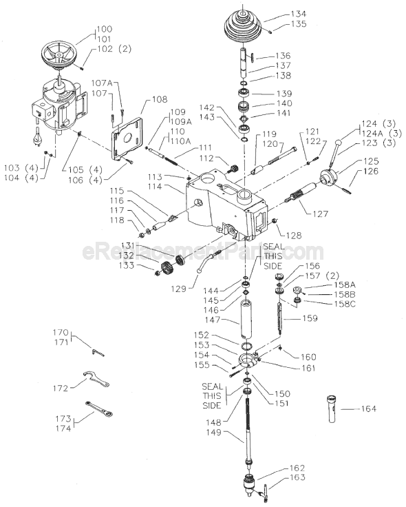 Delta 15-264 TYPE 1 Drill Press Page B Diagram