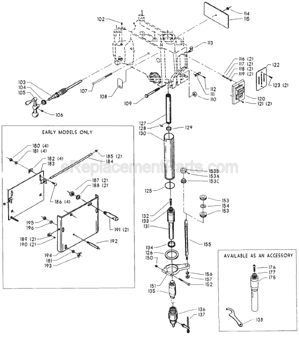 Delta 17-440 TYPE 1 Drill Press Page B Diagram