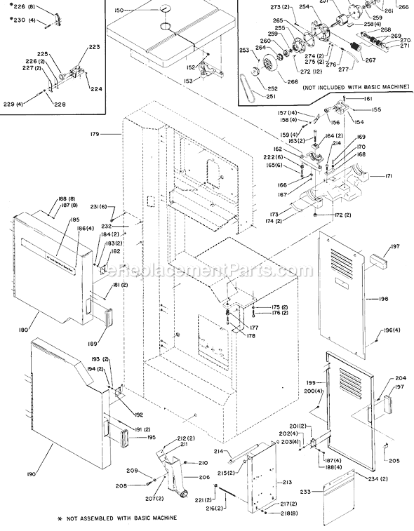 Delta 28-653 Type 1 20" Wood Band Saw Page B Diagram
