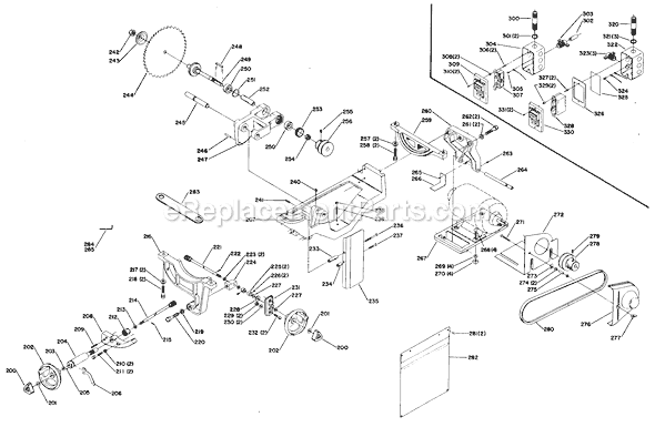 Delta 34-400 Type 1 10" Bench Saw Page B Diagram