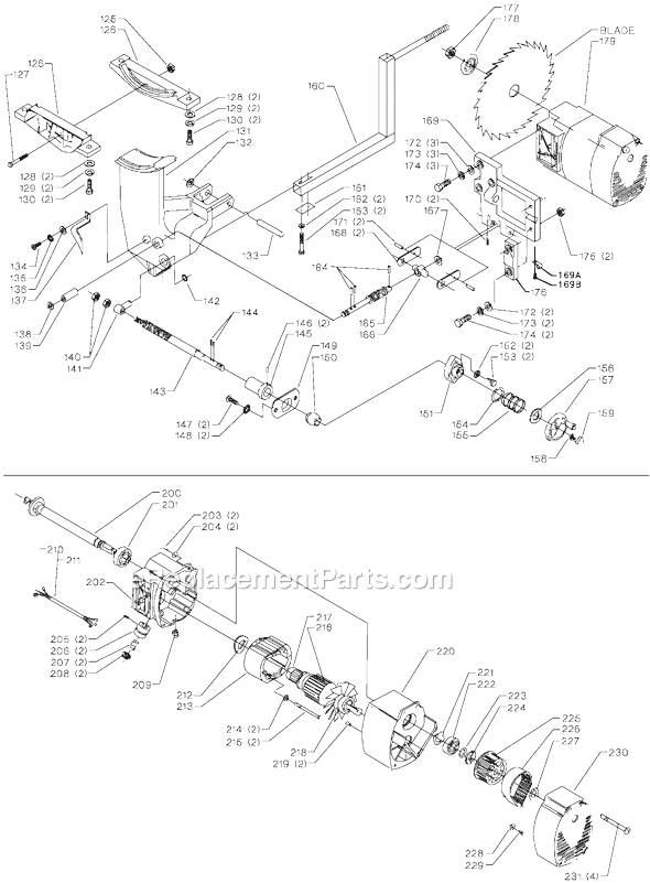 Delta 36-610 Type 2 Table Saw Page B Diagram