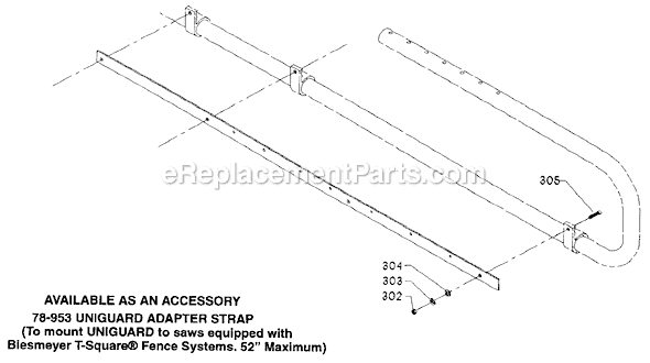 Biesemeyer 78-953 Type 1 Adapter Strap Page A Diagram