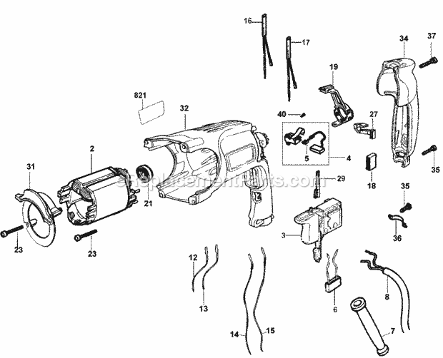 DeWALT D25101KAR (Type 1) Hammer Default 2 Diagram