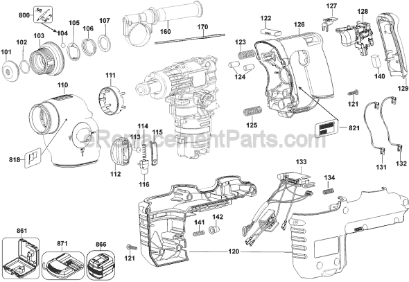 DeWALT DC233 Type 1 Hammer Page B Diagram