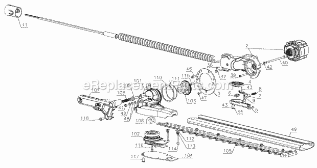 DeWALT DCHT895X1 (Type 1) 40v Pole Hed Trim Head Diagram