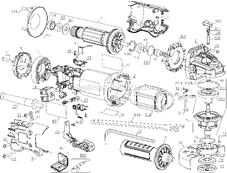 Dewalt DWE402 (Type 1) 4-1/2in 11a Ang Grnd Power Tool Page A Diagram