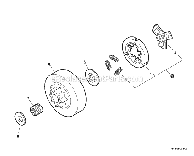 Echo CS-341 (C23111001001-C23111999999) Chainsaw Clutch Diagram