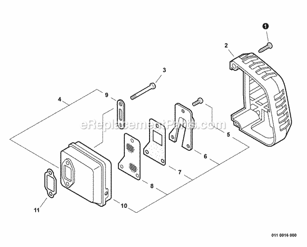 Echo CS-341 (C23111001001-C23111999999) Chainsaw Exhaust Diagram