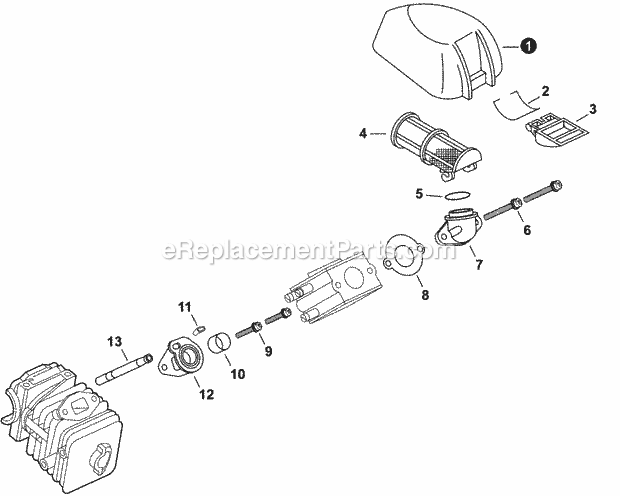 Echo CS-361P (C51814001001-C51814999999) Chainsaw Intake Diagram