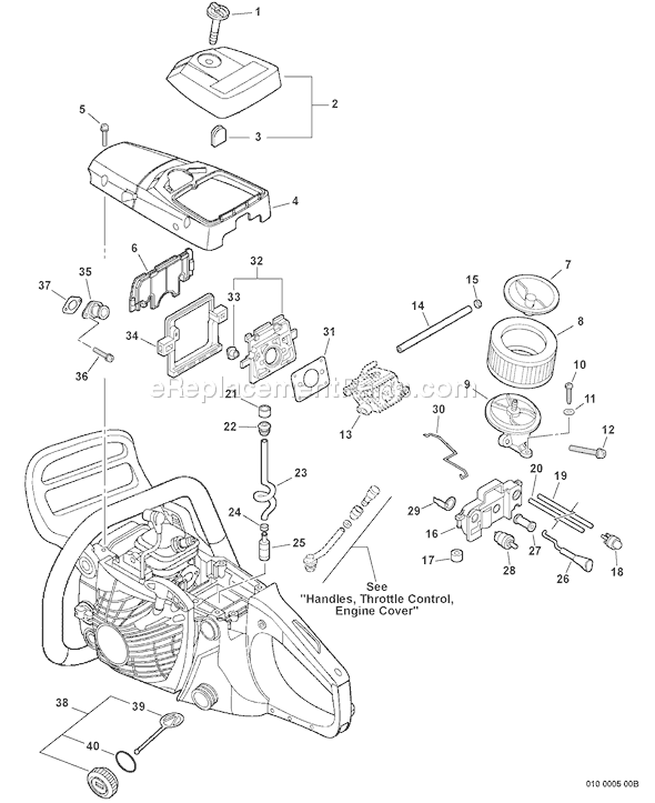 Echo CS-370 (C08011001001 - C08011999999) Chainsaw Page I Diagram