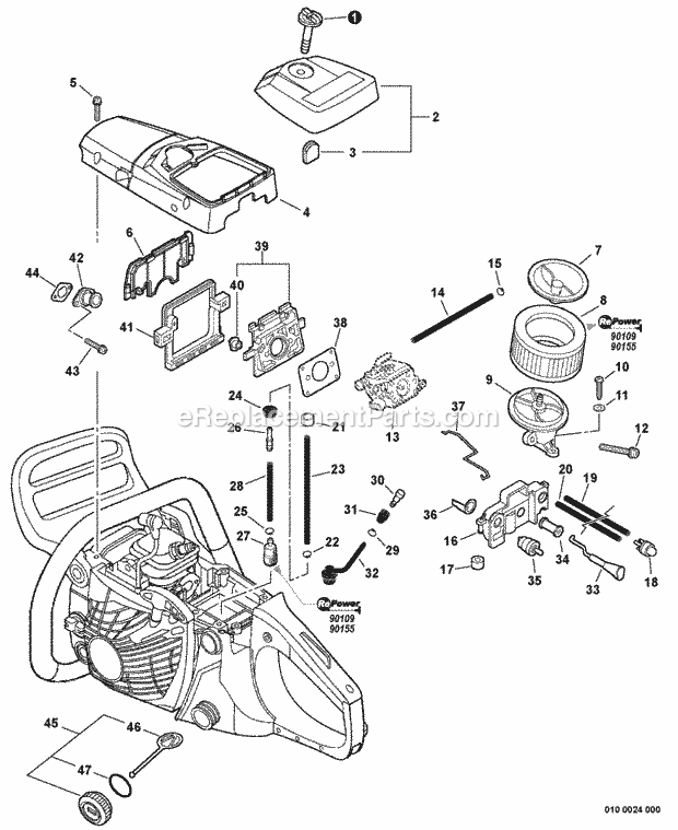 Echo CS-400F (C27812001001 - C27812999999) 40.2cc Easy-Starting Chain Saw Intake_Cylinder_Cover_Ignition_Switch_Fuel_System Diagram