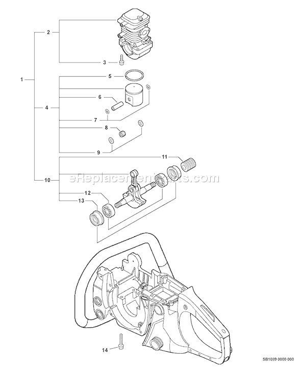 Echo CS-400 (C08111001001 - C08111999999) Chainsaw Page E Diagram