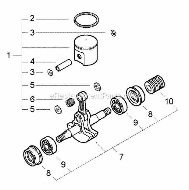 Echo CS-420ES (20001001-20999999) Chainsaw Piston_Crankshaft Diagram