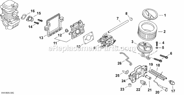 Echo CS-420ES (37027771-37999999) Chainsaw Intake_Air_Filter_On-Off_Switch Diagram