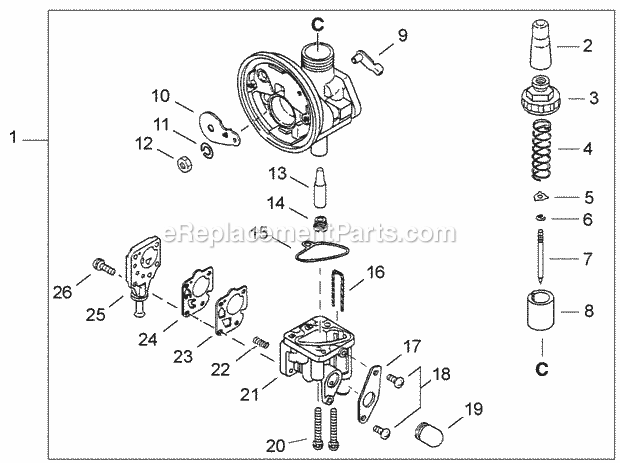 Echo DM-4610 (35001001-35999999) Sprayer Carburetor_-_K13PR-6E Diagram