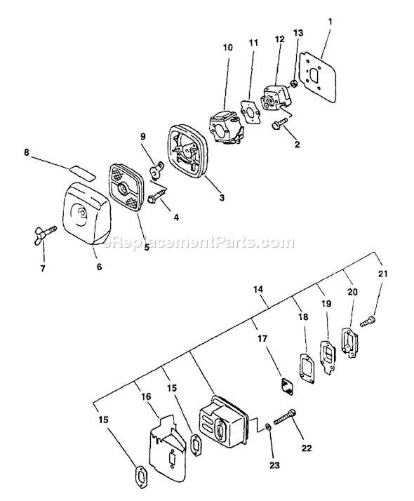 Echo GT-2000SB (Type 1E) (001001 - 501000) Curved Shaft Grass Trimmer Page E Diagram